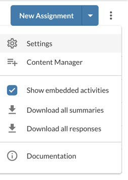 The Atomic Assessments three-dot menu where Content Manager can be accessed.