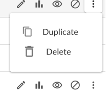 The three-dot menu expanded next to an assignment on the main Atomic Assessments page