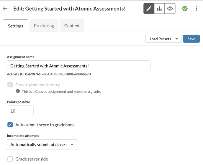 Basic Assignment Settings