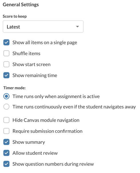 General Settings